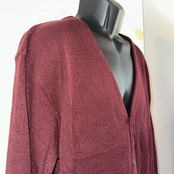 NWOT Dockers maroon/burgundy acrylic cardigan sweater - Picture 5 of 8